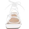 imagePiePieBuy Womens Lace up Square Toes Flat Sandals with Ankle Strap Summer CrissCross Gladiator Shoes1white