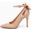 imagePiePieBuy Womens Pointed Toe High Heels Ankle Strap DOrsay Pumps Shoes Bow Wedding Bowtie Back Dress SandalsCamelpu