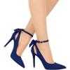 imagePiePieBuy Womens Pointed Toe High Heels Ankle Strap DOrsay Pumps Shoes Bow Wedding Bowtie Back Dress SandalsNavy