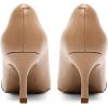 imagePiePieBuy Womens Pointed Toe Pumps Twist Knot Stiletto Mid Heel Faux Leather Dress ShoesKhaki