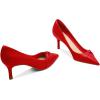 imagePiePieBuy Womens Pointed Toe Pumps Twist Knot Stiletto Mid Heel Faux Leather Dress ShoesRed