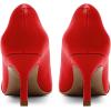 imagePiePieBuy Womens Pointed Toe Pumps Twist Knot Stiletto Mid Heel Faux Leather Dress ShoesRed