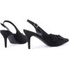 imagePiePieBuy Womens Pointed Toe Slingback Pumps Mid Heel Bow Stilettos Sandals Faux Suede Wedding Party Dress ShoesBlack