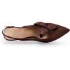 imagePiePieBuy Womens Pointed Toe Slingback Pumps Mid Heel Bow Stilettos Sandals Faux Suede Wedding Party Dress ShoesDark Brown