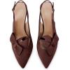 imagePiePieBuy Womens Pointed Toe Slingback Pumps Mid Heel Bow Stilettos Sandals Faux Suede Wedding Party Dress ShoesDark Brown