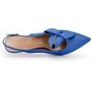 imagePiePieBuy Womens Pointed Toe Slingback Pumps Mid Heel Bow Stilettos Sandals Faux Suede Wedding Party Dress ShoesNavy