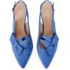 imagePiePieBuy Womens Pointed Toe Slingback Pumps Mid Heel Bow Stilettos Sandals Faux Suede Wedding Party Dress ShoesNavy