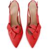 imagePiePieBuy Womens Pointed Toe Slingback Pumps Mid Heel Bow Stilettos Sandals Faux Suede Wedding Party Dress ShoesRed
