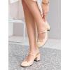 imagePiePieBuy Womens Slingback Chunky Heels Mary Jane Shoes Slip On Buckle Strap Dress Shoes Closed Round Toe PumpsBeige