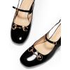 imagePiePieBuy Womens Slingback Chunky Heels Mary Jane Shoes Slip On Buckle Strap Dress Shoes Closed Round Toe PumpsBlack