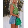 imagePiePieBuy Womens Summer Knit Tank Tops Crew Neck Sleeveless Cami Shirts Tees Ruffle Sweater VestGreen