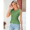 imagePiePieBuy Womens Summer Knit Tank Tops Crew Neck Sleeveless Cami Shirts Tees Ruffle Sweater VestGreen