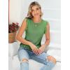 imagePiePieBuy Womens Summer Knit Tank Tops Crew Neck Sleeveless Cami Shirts Tees Ruffle Sweater VestGreen