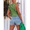 imagePiePieBuy Womens Summer Knit Tank Tops Crew Neck Sleeveless Cami Shirts Tees Ruffle Sweater VestGreen