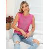 imagePiePieBuy Womens Summer Knit Tank Tops Crew Neck Sleeveless Cami Shirts Tees Ruffle Sweater VestHot Pink