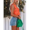 imagePiePieBuy Womens Summer Knit Tank Tops Crew Neck Sleeveless Cami Shirts Tees Ruffle Sweater VestOrange