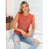 imagePiePieBuy Womens Summer Knit Tank Tops Crew Neck Sleeveless Cami Shirts Tees Ruffle Sweater VestOrange