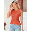 imagePiePieBuy Womens Summer Knit Tank Tops Crew Neck Sleeveless Cami Shirts Tees Ruffle Sweater VestOrange