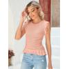 imagePiePieBuy Womens Summer Knit Tank Tops Crew Neck Sleeveless Cami Shirts Tees Ruffle Sweater VestPink