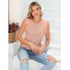 imagePiePieBuy Womens Summer Knit Tank Tops Crew Neck Sleeveless Cami Shirts Tees Ruffle Sweater VestPink