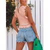 imagePiePieBuy Womens Summer Knit Tank Tops Crew Neck Sleeveless Cami Shirts Tees Ruffle Sweater VestPink