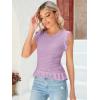 imagePiePieBuy Womens Summer Knit Tank Tops Crew Neck Sleeveless Cami Shirts Tees Ruffle Sweater VestPurple