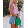 imagePiePieBuy Womens Summer Knit Tank Tops Crew Neck Sleeveless Cami Shirts Tees Ruffle Sweater VestPurple