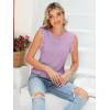 imagePiePieBuy Womens Summer Knit Tank Tops Crew Neck Sleeveless Cami Shirts Tees Ruffle Sweater VestPurple