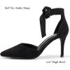 imageWomens High Heel Pointed Toe Pumps Ankle Tie Classic Office Special Dress Party ShoesBlack