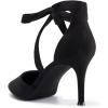 imageWomens High Heel Pointed Toe Pumps Ankle Tie Classic Office Special Dress Party ShoesBlack