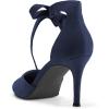 imageWomens High Heel Pointed Toe Pumps Ankle Tie Classic Office Special Dress Party ShoesNavy