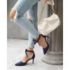 imageWomens High Heel Pointed Toe Pumps Ankle Tie Classic Office Special Dress Party ShoesNavy