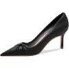 imagePiePieBuy Womens Pointed Toe Pumps Twist Knot Stiletto Mid Heel Faux Leather Dress ShoesBlack