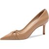 imagePiePieBuy Womens Pointed Toe Pumps Twist Knot Stiletto Mid Heel Faux Leather Dress ShoesKhaki