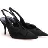 imagePiePieBuy Womens Pointed Toe Slingback Pumps Mid Heel Bow Stilettos Sandals Faux Suede Wedding Party Dress ShoesBlack
