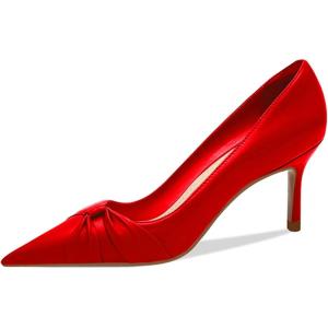 imagePiePieBuy Womens Pointed Toe Pumps Twist Knot Stiletto Mid Heel Faux Leather Dress ShoesRed