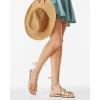 imagePiePieBuy Womens Lace up Square Toes Flat Sandals with Ankle Strap Summer CrissCross Gladiator Shoes
