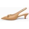 imagePiePieBuy Womens Slingback Kitten Heels Closed Pointed Toe Pumps Work Dress Shoes with Metal ChainKhaki