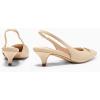 imagePiePieBuy Womens Slingback Kitten Heels Closed Pointed Toe Pumps Work Dress Shoes with Metal ChainNude