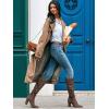 imagePiePieBuy Womens Faux Suede Knee High Boots Pointed Toe High Chunky Heel Side Zipper Party Dress BootiesChocolate
