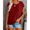 imagePiePieBuy Womens Crew Neck TShirt Cap Sleeve Loose Tops Solid Color Summer Shirts