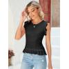 imagePiePieBuy Womens Summer Knit Tank Tops Crew Neck Sleeveless Cami Shirts Tees Ruffle Sweater Vest Black