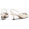 imagePiePieBuy Womens Slingback Kitten Low Heels Closed Pointed Toe Pumps DOrsay Buckle Studded Dress ShoesBeige