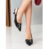 imagePiePieBuy Womens Slingback Kitten Low Heels Closed Pointed Toe Pumps DOrsay Buckle Studded Dress ShoesBlack