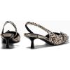 imagePiePieBuy Womens Slingback Kitten Low Heels Closed Pointed Toe Pumps DOrsay Buckle Studded Dress ShoesSnakeskin