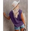 imagePiePieBuy Womens Crew Neck TShirt Cap Sleeve Loose Tops Solid Color Summer Shirts Purple
