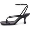 imagePiePieBuy Womens Lace Up Heeled Sandals Square Flip Flop High Heels Strappy Party Shoes1 Black