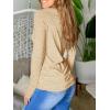 imagePiePieBuy Womens Thumb Hole TShirt Long Sleeve Crew Neck Plain Shirts Casual Ruched Tee TopsBeige1