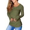 imagePiePieBuy Womens Thumb Hole TShirt Long Sleeve Crew Neck Plain Shirts Casual Ruched Tee TopsArmy Green1