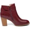 imagePiePieBuy Womens Tie Knot Chelsea Pump Ankle Boots Closed Toe Stacked Heel Booties ShoesBurgundy